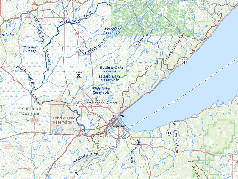 Radar-estimated hail-size map of the storm over Duluth, MN on Jul 3, 2026