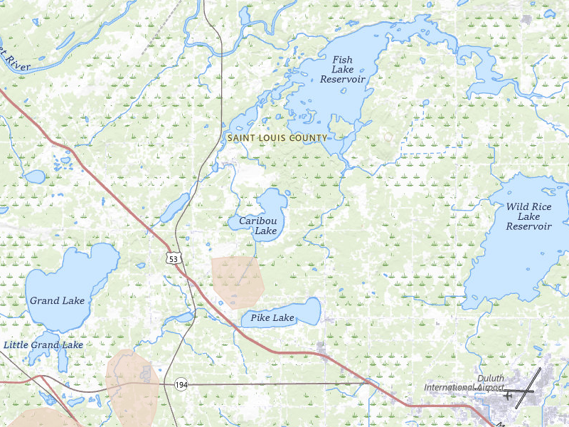 Radar-estimated hail-size map of the storm over Duluth, MN on Aug 30, 2026