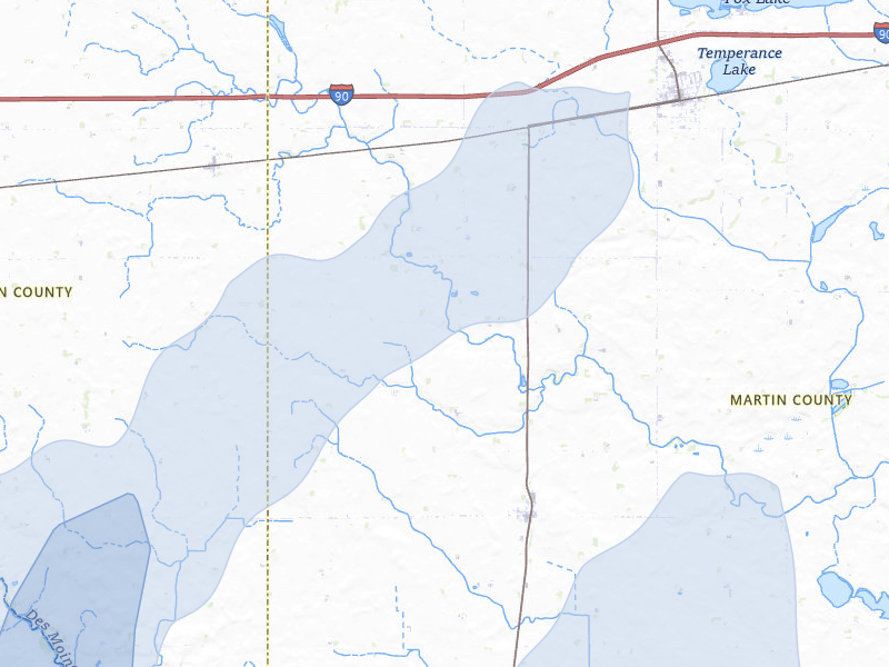 NEXRAD radar-signature map of the hail storm over Dunnell, MN on Jun 30, 2026