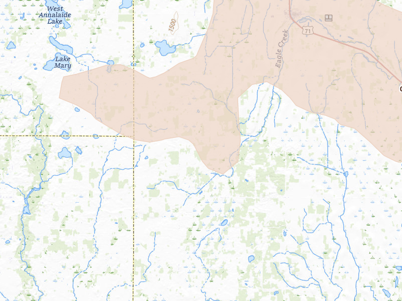 Radar-estimated hail-size map of the storm over Eagle Bend, MN on Jun 23, 2026