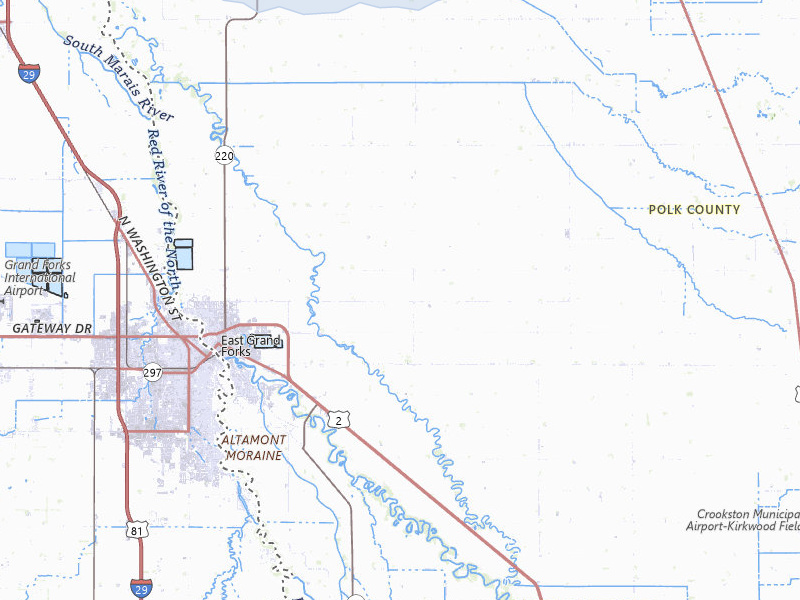 NEXRAD radar-signature map of the hail over East Grand Forks, MN