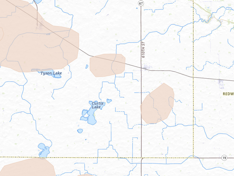 Radar-estimated hail-size map of the storm over Echo, MN on Jun 15, 2026