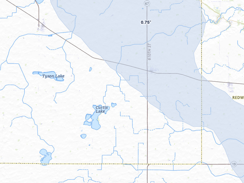 NEXRAD radar-signature map of the hail storm over Echo, MN on Jul 6, 2026