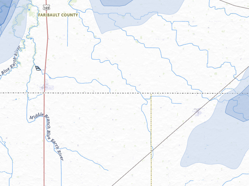 NEXRAD radar-signature map of the hail storm over Elmore, MN on Jun 29, 2026