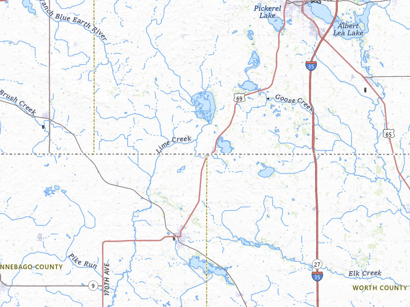 Radar-estimated hail-size map of the storm over Emmons, MN on Apr 23, 2026
