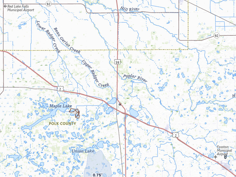 NEXRAD radar-signature map of the hail storm over Erskine, MN on Jun 9, 2026