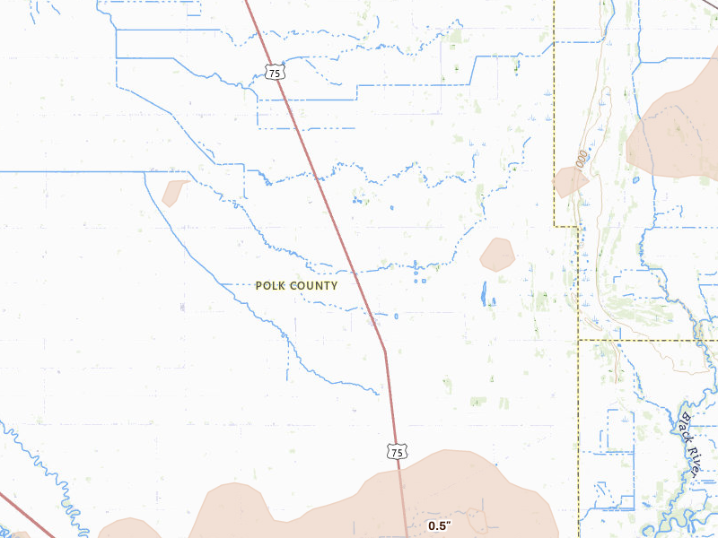 Radar-estimated hail-size map of the storm over Euclid, MN