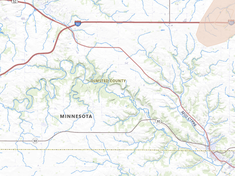 Radar-estimated hail-size map of the storm over Eyota, MN on Jun 10, 2026