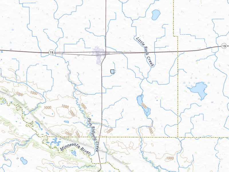 Radar-estimated hail-size map of the storm over Fairfax, MN on Jul 7, 2026