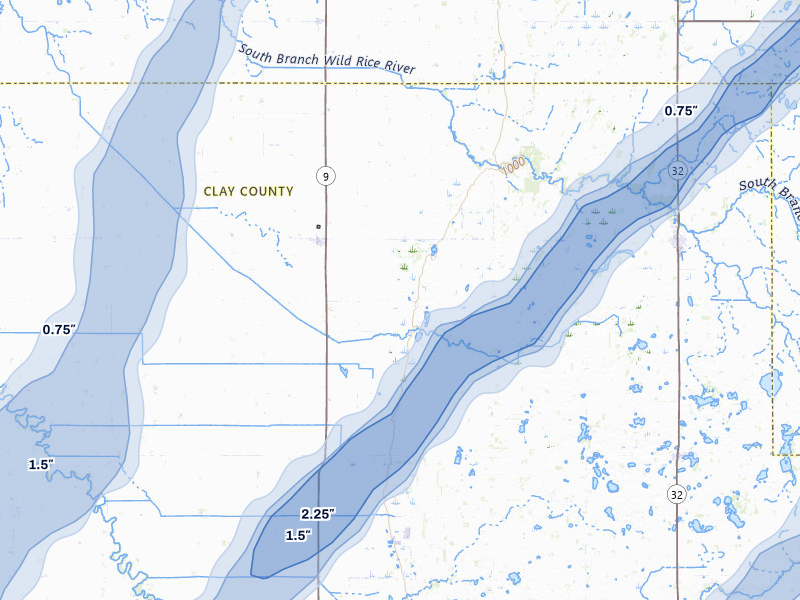 NEXRAD radar-signature map of the hail storm over Felton, MN on Jun 29, 2026