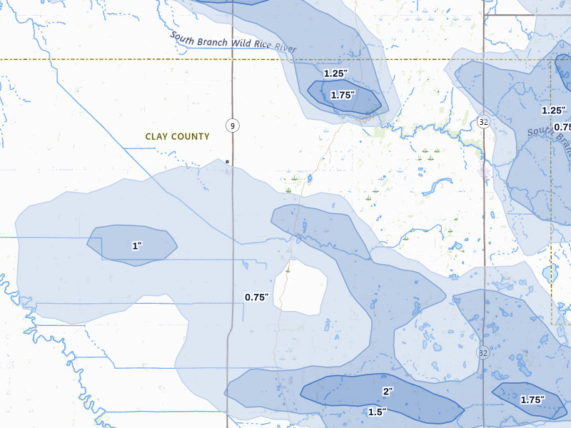 NEXRAD radar-signature map of the hail storm over Felton, MN on Jul 6, 2026