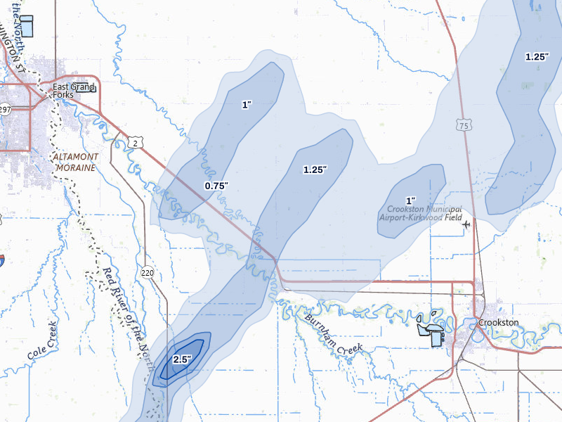 NEXRAD radar-signature map of the hail storm over Fisher, MN on Jun 29, 2026