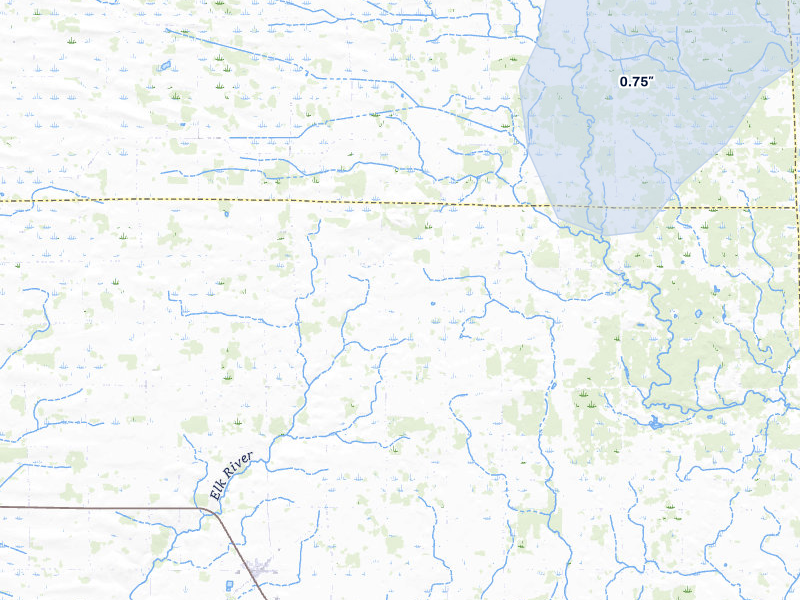 NEXRAD radar-signature map of the hail storm over Foley, MN on Jun 28, 2026