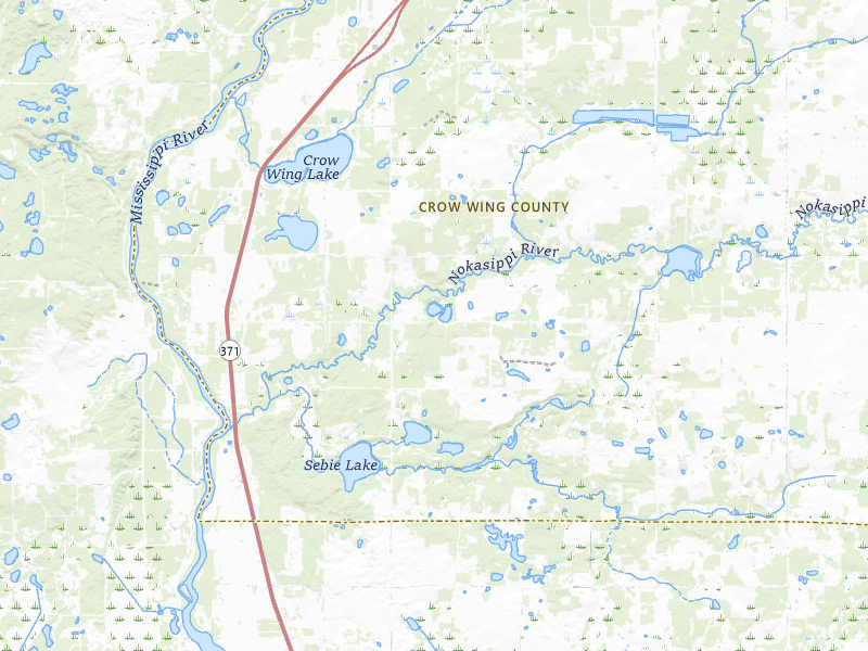 Radar-estimated hail-size map of the storm over Fort Ripley, MN on Apr 23, 2026