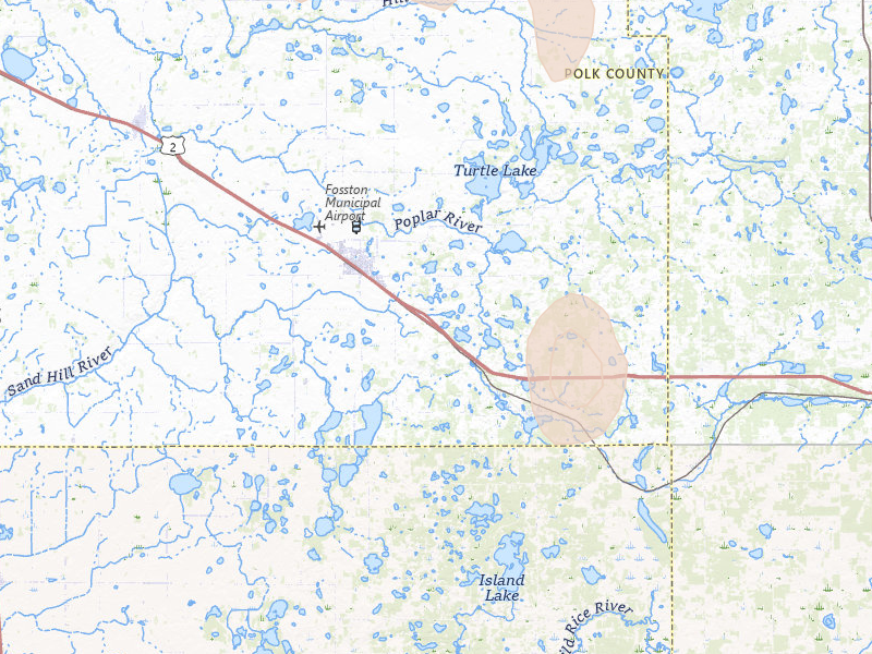 Radar-estimated hail-size map of the storm over Fosston, MN on Jul 24, 2026