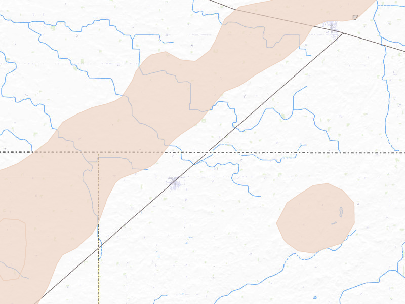 Radar-estimated hail-size map of the storm over Frost, MN on Apr 11, 2026