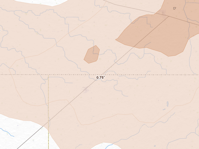 Radar-estimated hail-size map of the storm over Frost, MN