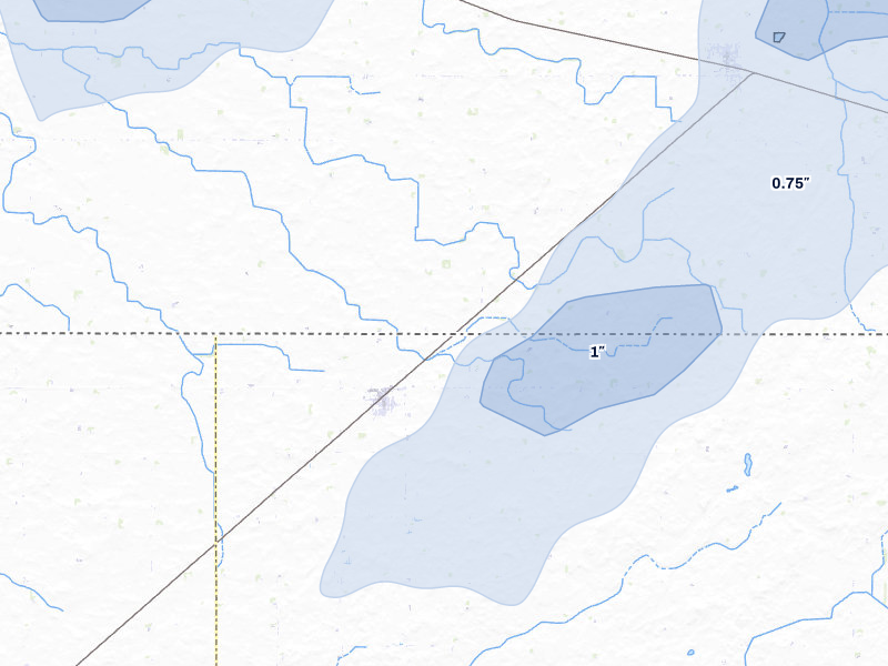NEXRAD radar-signature map of the hail storm over Frost, MN on Jun 29, 2026