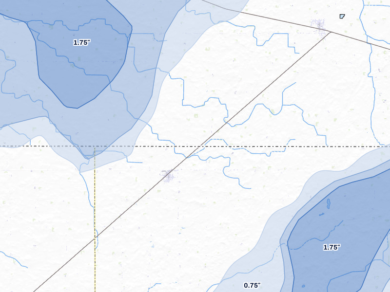 NEXRAD radar-signature map of the hail storm over Frost, MN on Jun 30, 2026