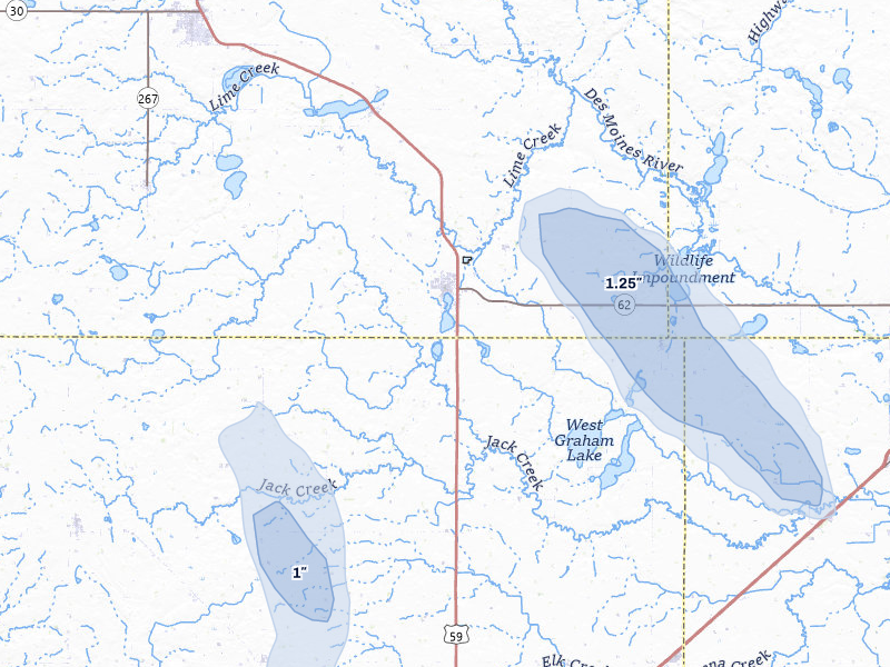 NEXRAD radar-signature map of the hail storm over Fulda, MN on Jun 30, 2026
