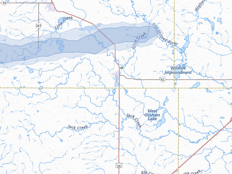 NEXRAD radar-signature map of the hail storm over Fulda, MN on Jul 25, 2026