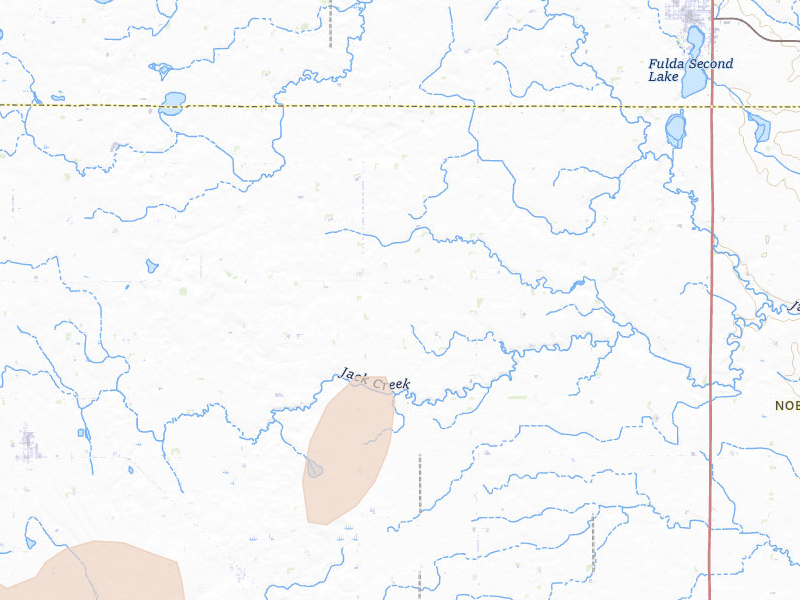 Radar-estimated hail-size map of the storm over Fulda, MN