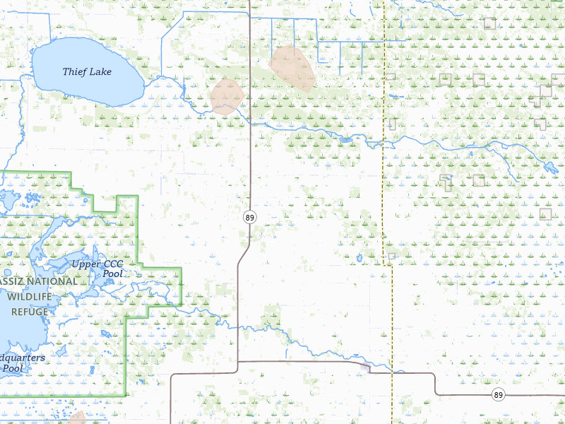 Radar-estimated hail-size map of the storm over Gatzke, MN on Jul 16, 2026