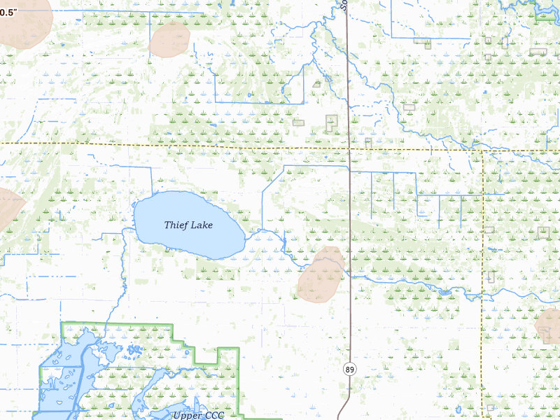 Radar-estimated hail-size map of the storm over Gatzke, MN