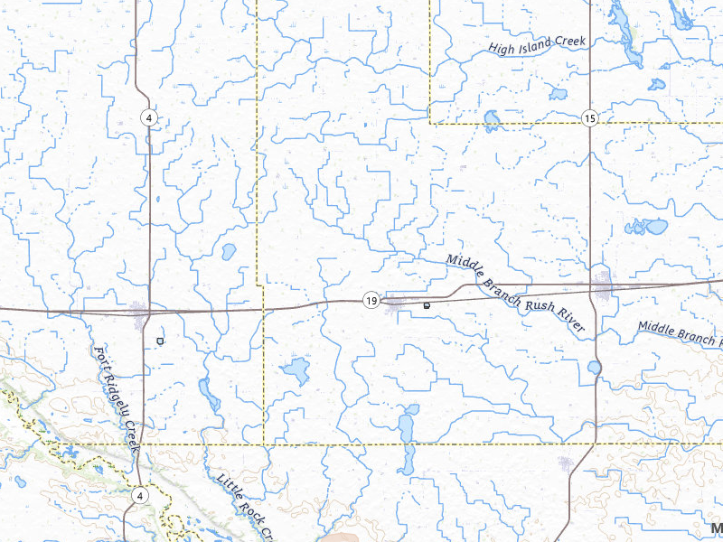 Radar-estimated hail-size map of the storm over Gibbon, MN on Apr 23, 2026
