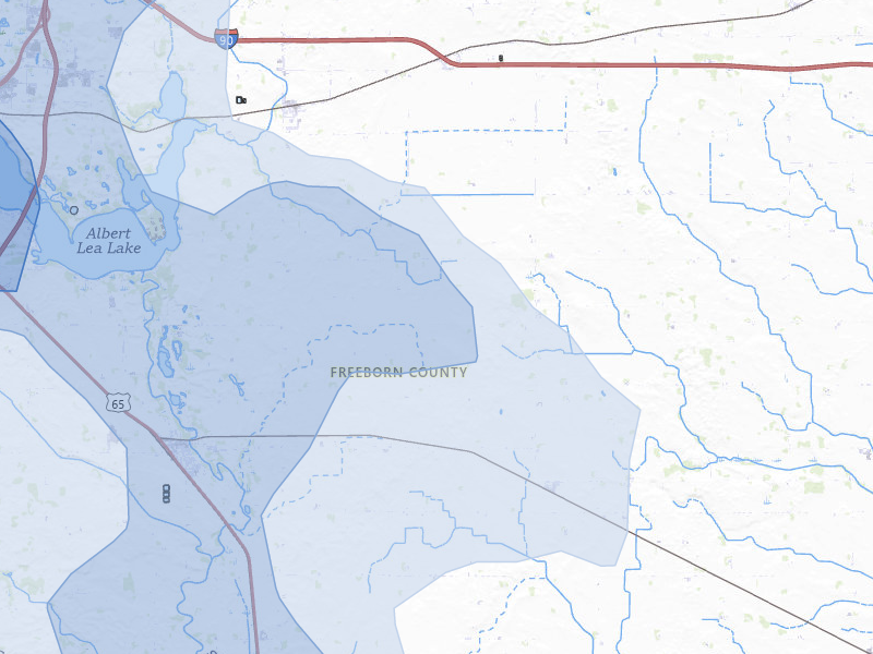 NEXRAD radar-signature map of the hail over Glenville, MN