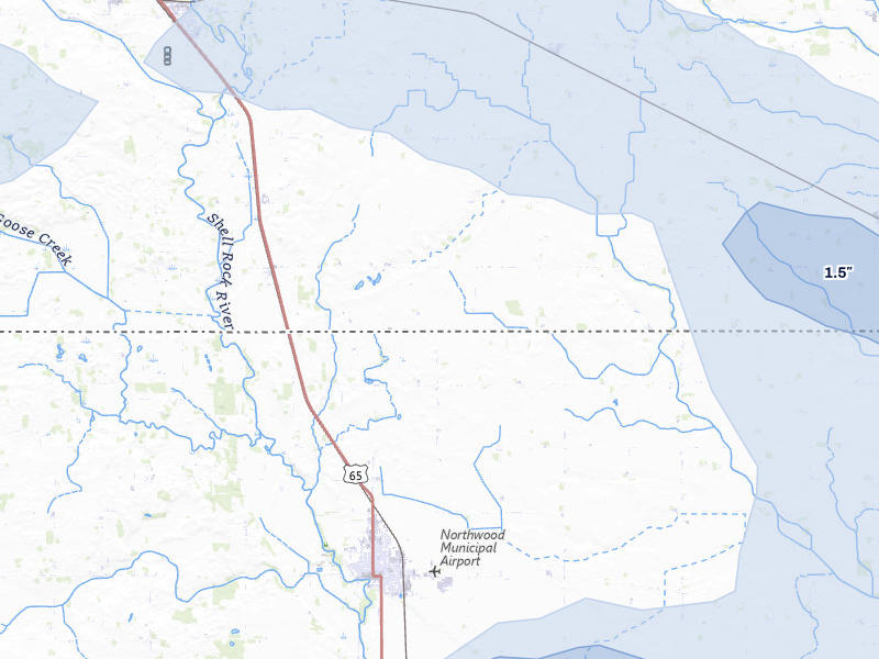 NEXRAD radar-signature map of the hail storm over Glenville, MN on Aug 20, 2026