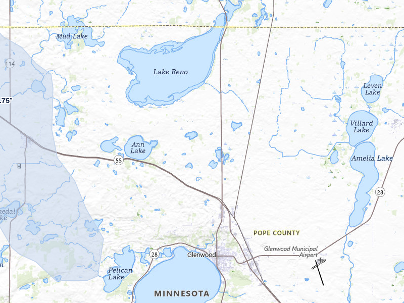 NEXRAD radar-signature map of the hail storm over Glenwood, MN on Jul 6, 2026
