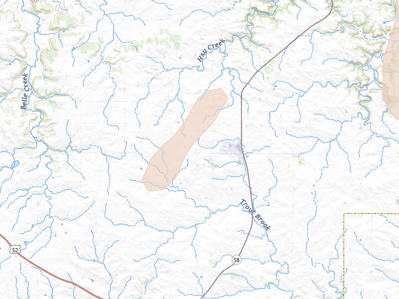 Radar-estimated hail-size map of the storm over Goodhue, MN on Jun 10, 2026