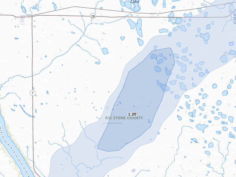NEXRAD radar-signature map of the hail storm over Graceville, MN on Jun 29, 2026