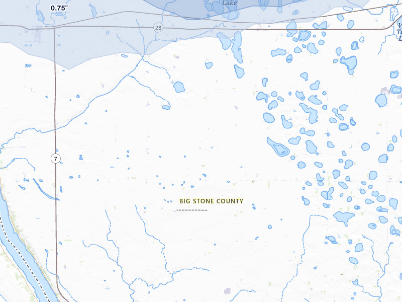 NEXRAD radar-signature map of the hail storm over Graceville, MN on Jul 7, 2026