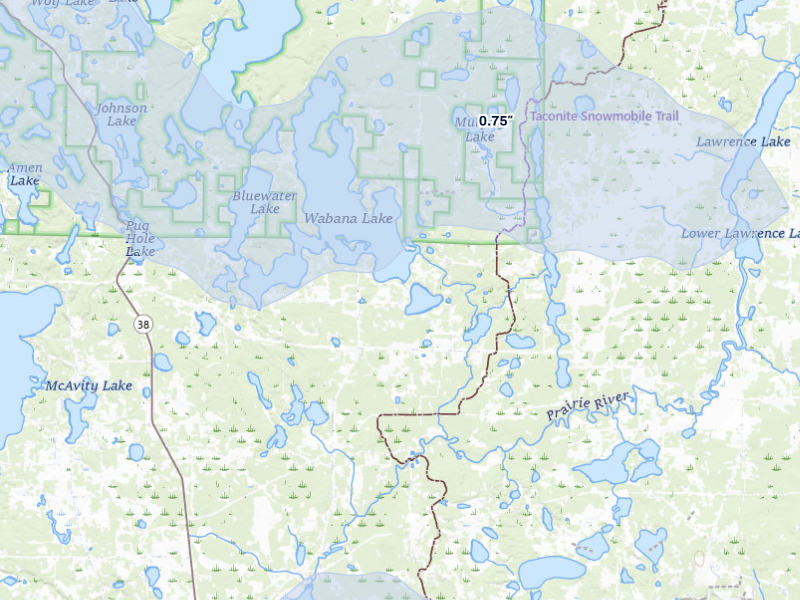 NEXRAD radar-signature map of the hail storm over Grand Rapids, MN on Sep 3, 2026