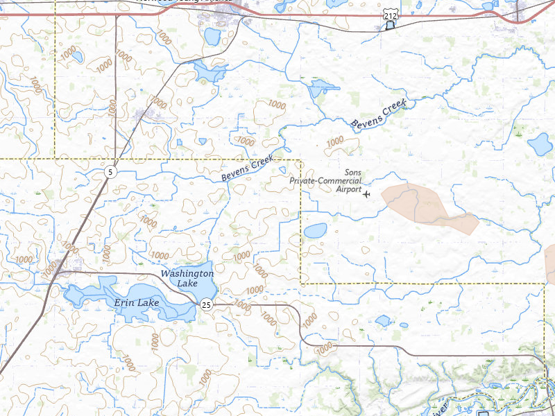 Radar-estimated hail-size map of the storm over Green Isle, MN on Jul 25, 2026