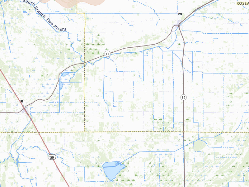 Radar-estimated hail-size map of the storm over Greenbush, MN on Jul 16, 2026