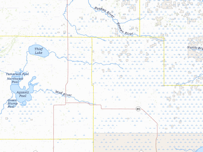 Radar-estimated hail-size map of the storm over Grygla, MN on Jun 29, 2026