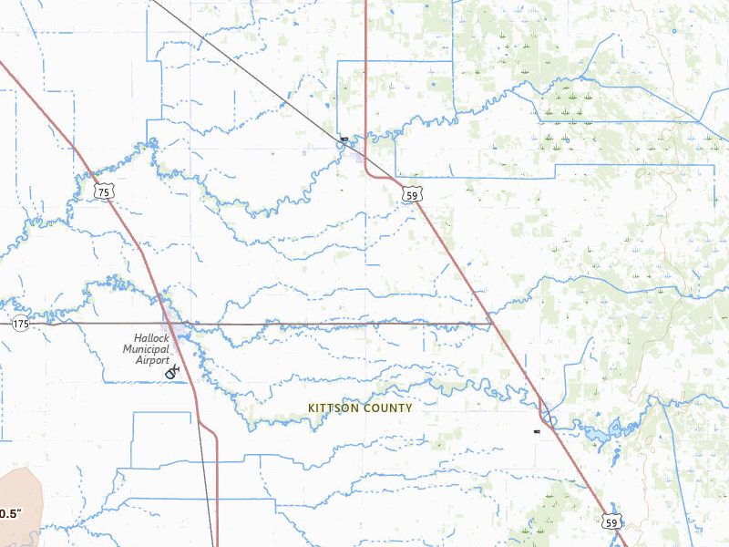 Radar-estimated hail-size map of the storm over Hallock, MN on Jul 26, 2026