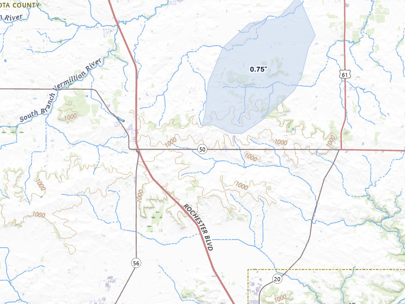NEXRAD radar-signature map of the hail storm over Hampton, MN on May 17, 2026