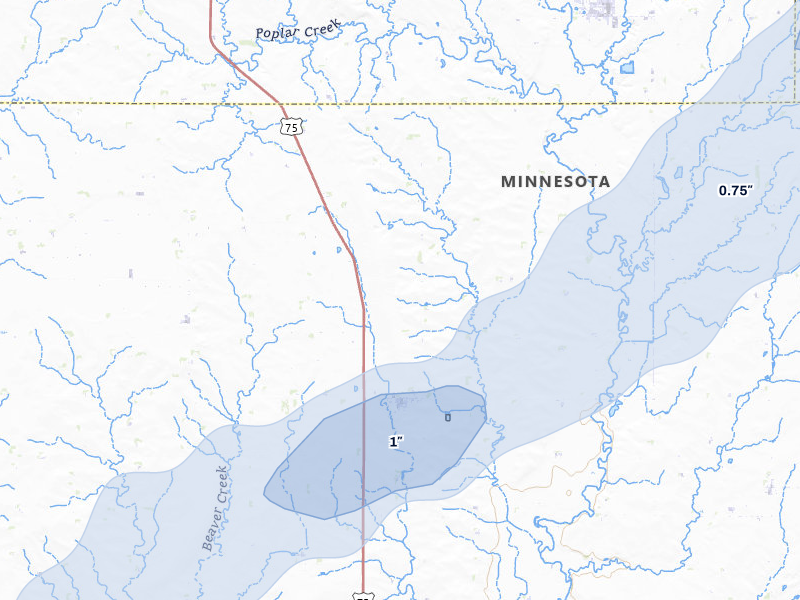 NEXRAD radar-signature map of the hail storm over Hardwick, MN on Jun 29, 2026