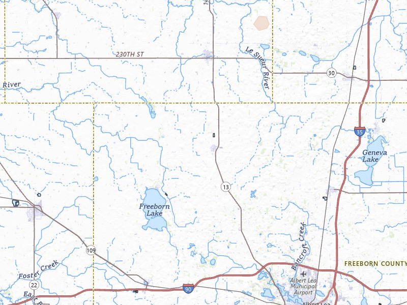 Radar-estimated hail-size map of the storm over Hartland, MN on Jul 2, 2026