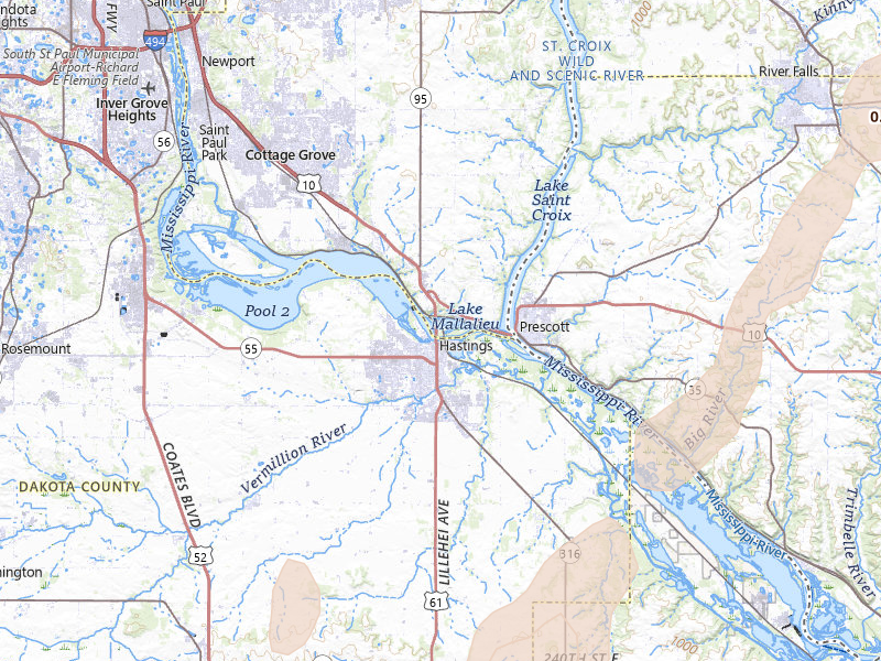 Radar-estimated hail-size map of the storm over Hastings, MN on Apr 17, 2026