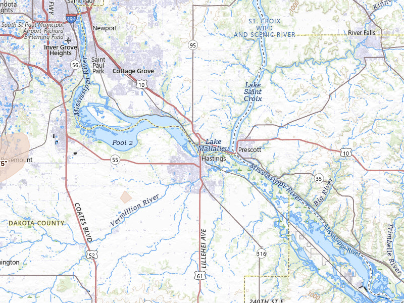 Radar-estimated hail-size map of the storm over Hastings, MN on Jun 9, 2026