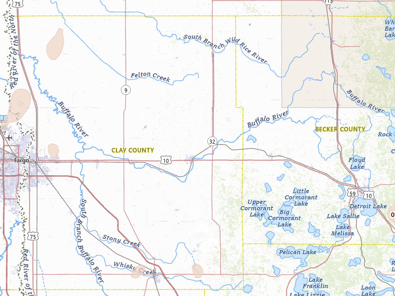 Radar-estimated hail-size map of the storm over Hawley, MN on Jun 10, 2026