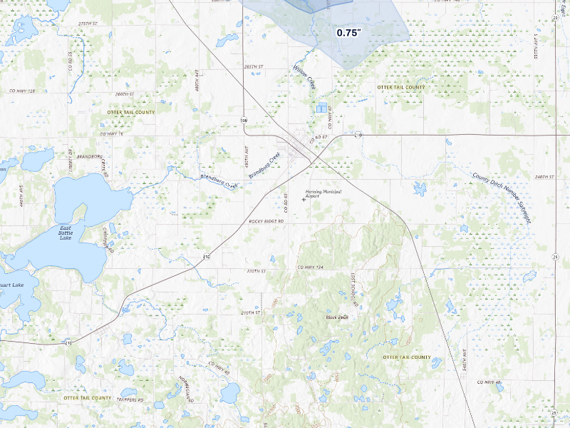 NEXRAD radar-signature map of the hail storm over Henning, MN on Aug 17, 2026