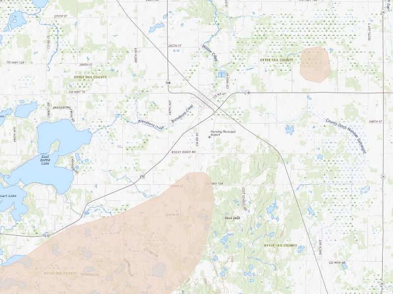 Radar-estimated hail-size map of the storm over Henning, MN