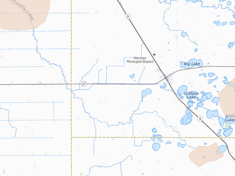 Radar-estimated hail-size map of the storm over Herman, MN on Jun 9, 2026