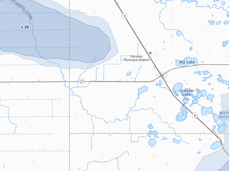 NEXRAD radar-signature map of the hail storm over Herman, MN on Jul 25, 2026
